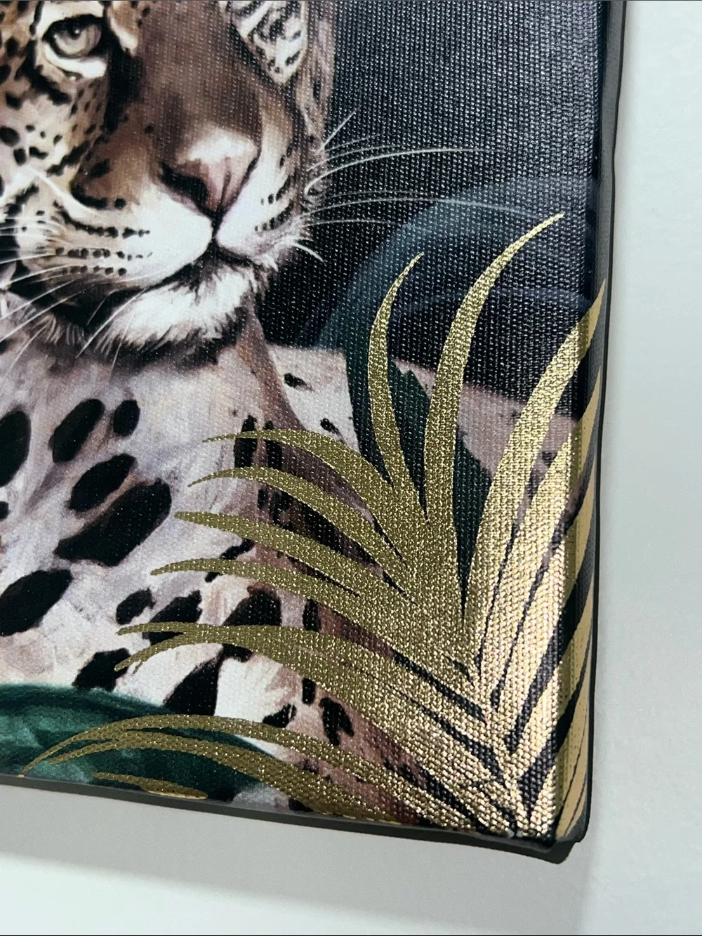 Bella Canvas Leopard Portrait Wall Art - Brown, Gold & Green